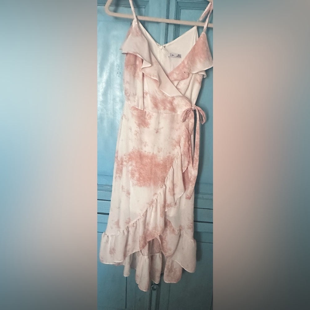 Dex Blush Tie-Dye Midi Summer Dress